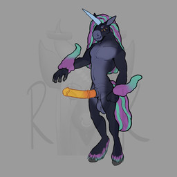 animal_genitalia animal_penis anthro balls equine_genitalia equine_penis erection genitals hair hooves horn male markings nude penile penis sheath smile solo tail ryukai mythology nintendo pokemon clydesdale draft_horse equid equine galarian_form galarian_rapidash generation_8_pokemon horse mammal mythological_creature mythological_equine pokemon_(species) regional_form_(pokemon) unicorn 1:1 digital_media_(artwork)