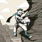 anthro climber desert landscape male mountain scarf solo slash_freezen canid canine fox mammal