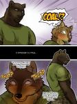 2014 3:4 abs anthro army blush bodily_fluids butt canid canine canis clothed clothing coal_(maririn) comic duo english_text felid fur male male/male mammal maririn melanistic military mondo muscular pantherine pecs sweat text whiskers wolf