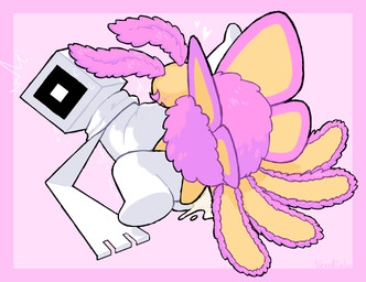 1_arm 1_eye 4_wings 6_legs abdominal_bulge ambiguous_gender antennae_(anatomy) belly bodily_fluids clothed clothing coremata cube_(object) cum cum_inflated_belly cum_inflation cum_inside duo feral fingers for_a_head fur fuzzy genital_fluids genitals inflation male male/ambiguous mostly_nude multi_wing multicolored_body not_furry penetration penile penis questionable_consent scarf scarf_only sex simple_background square_head sweat text wings vexedcalyx cube_(vexedcalyx) pinkmoth_(pinkmoth) arthropod humanoid insect lepidopteran moth object_head rosy_maple_moth shape_head 2025 colored digital_drawing_(artwork) digital_media_(artwork) english_text