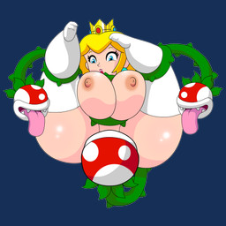 areola big_breasts breasts captured clothing erect_nipples female footwear group huge_breasts human_focus interspecies legwear mostly_nude nipples not_furry plant simple_background socks solo_focus thigh_highs thigh_socks transparent_background thegeckoninja mario_bros nintendo princess_peach elemental_creature flora_fauna human mammal piranha_plant 1:1 2015 absurd_res alpha_channel digital_media_(artwork) hi_res