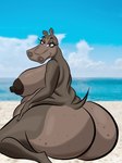 anthro big_breasts big_butt breasts butt female huge_butt slightly_chubby slightly_chubby_female solo mrtjuino1 dreamworks madagascar_(series) gloria_the_hippopotamus absurd_res digital_media_(artwork) hi_res