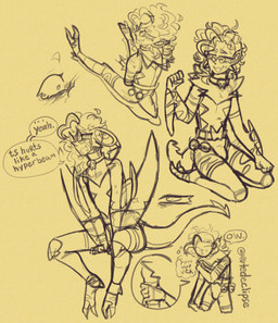 3_toes blood bodily_fluids bulge choker clothing crying curly_hair distressed drooling eye_bags eyelashes eyewear feet fingerless_gloves glasses gloves gloves_ripping hair handwear jewelry legwear leotard male mid_transformation necklace painful_transformation permanent_transformation pokeball profanity ripped_thigh_highs saliva simple_background sitting skull_on_clothing solo tail tears thigh_highs toes torn_clothing wound_on_arm wound_on_face wound_on_leg yellow_background mutedeclipse nintendo pokemon pokemon_trainer generation_6_pokemon humanoid hybrid mammal noivern pokemon_(species) pokemon_humanoid hi_res monochrome sketch