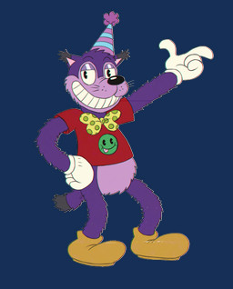 anthro black_nose bottomless clothed clothing ear_tuft featureless_crotch footwear fur glistening_eyelids grin hand_on_hip hand_on_own_hip hat headgear headwear male party_hat plantigrade polka_dot_bow_tie print_clothing print_shirt print_t-shirt print_topwear purple_body purple_fur red_clothing red_shirt red_t-shirt red_topwear rubberhose shirt shoes short_tail simple_background smile snout solo spotted_bow_tie standing t-shirt tail topwear transparent_background tuft whisker_spots whiskers yellow_clothing yellow_footwear yellow_shoes ed_mortis bobcat felid feline lynx mammal 2019 alpha_channel digital_drawing_(artwork) digital_media_(artwork) flat_colors full-length_portrait portrait