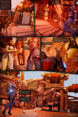 blue_body breasts dialogue duo genitals green_body gynomorph intersex intersex/intersex introduction penis text magniym blizzard_entertainment warcraft orc troll_(mythology) 3d_(artwork) absurd_res comic digital_media_(artwork) english_text hi_res huge_filesize