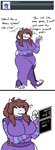 alternate_species anthro big_breasts boots boss_monster_(undertale) bovid breasts brown_hair caprine clothed clothing comic english_text female footwear frisk_(undertale) fur goat hair hi_res high_heeled_boots high_heels horn huge_breasts legwear long_ears mammal ring robertge shoes simple_background solo text thigh_boots thigh_highs undertale undertale_(series) white_background white_body white_fur
