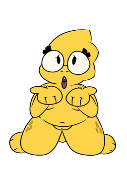 ahegao anthro breasts buckteeth eyewear female freckled_legs freckled_shoulders freckled_thighs freckles genitals glasses looking_pleasured navel nipples non-mammal_breasts non-mammal_navel nude overweight overweight_anthro overweight_female solo tail teeth thick_thighs vulva wide_hips yellow_body susfortressa undertale undertale_(series) alphys lizard reptile scalie 3:4 digital_media_(artwork) hi_res