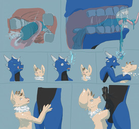 animal_genitalia anthro bodily_fluids cum detachable detachable_penis duo erection fellatio fisting genital_fluids genital_slit genitals internal internal_oral male melting oral orgasm penetration penile penis sex bashfulsprite mythology canid canine dragon fennec_fox fox goo_creature mammal mythological_creature mythological_scalie scalie true_fox 2013