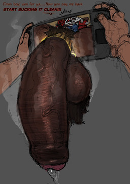ambiguous_gender anthro balls big_balls big_penis bodily_fluids body_hair brown_body brown_penis brown_skin dark_body dark_penis dark_skin dialogue dripping duo first_person_view foreskin genital_fluids genitals glans hairy_balls huge_balls huge_penis human_pov humanoid_genitalia humanoid_penis hyper hyper_genitalia hyper_penis male male/ambiguous male_focus multicolored_penis musk musky_balls musky_penis penis pink_glans pov_hands precum precum_drip presenting presenting_penis pubes red_eyes solo_focus text thick_penis through_screen two_tone_penis vein veiny_penis tenacitrus guardians_of_the_galaxy marvel marvel_rivals steam_deck valve_corporation valve_hardware rocket_raccoon human mammal procyonid raccoon english_text hi_res