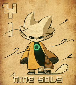 anthro black_clothing black_eyes black_nose clothing coat empty_eyes footwear fur glowing_gem gradient_background hair jade_(gem) looking_at_viewer male pattern_clothing shoes simple_background solo striped_clothing stripes text tight_clothing topwear white_body white_ears white_fur white_hair wind yellow_clothing yellow_coat yellow_topwear thenintendohub nine_sols red_candle_games yi_(nine_sols) felid feline mammal solarian 2022 chinese_text hi_res watermark