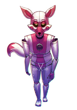 ambiguous_gender anthro bedroom_eyes blush blush_stickers dipstick_tail eyelashes fingers looking_at_viewer machine markings multicolored_body narrowed_eyes pink_tail_tip seductive simple_background solo speaker tail tail_markings white_background white_body naxie_art five_nights_at_freddy's scottgames sister_location funtime_foxy_(fnaf) animatronic canid canine fox mammal robot 2023 absurd_res digital_media_(artwork) hi_res