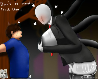 big_breasts breasts bulge clothing crossgender duo faceless faceless_character faceless_female featureless_face female hair inviting larger_female male male/female male_human necktie presenting scared size_difference smaller_male teasing tentacles white_body unknownlemon creepypasta slenderman eldritch_being human humanoid mammal tentacle_creature 2025 5:4 hi_res signature