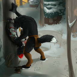 anal anal_penetration animal_genitalia animal_penis anthro anthro_on_anthro anthro_penetrated anthro_penetrating anthro_penetrating_anthro athletic athletic_anthro athletic_male balls black_body black_fur bodily_fluids bound canine_genitalia canine_penis cum cum_in_ass cum_inside dry_anal_orgasm duo ejaculation erection eyes_closed fur genital_fluids genitals hands-free hands_tied knot knotted_penis leaking_cum looking_pleasured male male/male male_anthro male_on_bottom male_on_top male_penetrated male_penetrating male_penetrating_male mostly_nude mostly_nude_anthro mostly_nude_male neck_tuft nipples on_bottom on_top open_mouth orgasm outside penetration penile penile_penetration penis penis_in_ass red_body red_fur sex simultaneous_orgasms size_difference stand_and_carry_position standing standing_sex tail teeth tongue tuft white_body white_fur themutt echo-wolf silver_fang canid canine canis mammal wolf 1:1 2018 hi_res