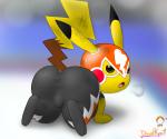 bodily_fluids butt clothing cosplay_pikachu_(costume) costume looking_at_viewer male solo sweat davidkyatt nintendo pokemon pikachu_libre generation_1_pokemon pikachu pokemon_(species) 2019 6:5