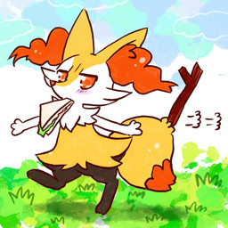 3_fingers 3_toes ambiguous_anthro ambiguous_gender anthro arm_tuft biped black_body black_fur blush cheek_tuft chest_tuft cloud detailed_background digitigrade dipstick_tail facial_tuft feet fingers food food_in_mouth fur grass hip_tuft inner_ear_fluff looking_at_viewer markings motion_lines multicolored_body multicolored_fur nude_ambiguous nude_anthro object_in_tail on_one_leg orange_body orange_eyes orange_fur orange_inner_ear_fluff orange_nose orange_tail_tip outside plant pointy_ears prick_ears sandwich_(food) shoulder_tuft side_view sky solo standing stick stick_in_tail tail tail_markings tapering_snout three-quarter_view toes tuft two_tone_tail walking white_body white_fur yellow_body yellow_fur yellow_tail annyui0611 nintendo pokemon braixen canid generation_6_pokemon mammal pokemon_(species) 1:1 2021 colored digital_drawing_(artwork) digital_media_(artwork) flat_colors full-length_portrait hi_res japanese_description portrait translated_description