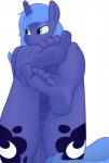 2013 5_toes anthro anthrofied blue_eyes blue_fur blue_hair companioncube cutie_mark equine female foot_focus friendship_is_magic fur hair hindpaw horn horse human_feet mammal my_little_pony paws plain_background plantigrade pony princess_luna_(mlp) purple_eyes pussy sitting soles toes white_background
Rating: Explicit
Score: 15
User: lemongrab
Date: September 10, 2013