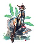 anthro blue_body brown_body brown_hair brown_nose cheek_tuft clothed clothing eyelashes facial_tuft female female_anthro hair looking_at_viewer mouth_closed orange_body orange_eyes short_hair solo tuft white_body marie_merkh canid canine mammal hi_res