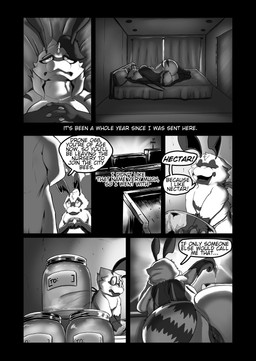 antennae_(anatomy) anthro anus bed building butt claws container dialogue duo female food furniture honey_(food) jar lonely male narration nude nude_anthro nude_female nude_male sad speech_bubble text wings soomir heather_(soomir) hectar_(soomir) arthropod bee hymenopteran insect absurd_res comic english_text hi_res monochrome