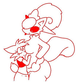 anthro black_sclera breasts comparing duo female female/female hands_on_sides hug juxtaposition size_difference rime_the_vixen quentelia yiss mammal monochrome
