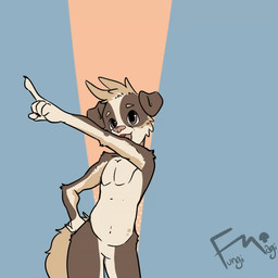 anime_eyes anime_style brown_body brown_fur dancing featureless_crotch fur hair heart_symbol solo tan_hair fungimagi canid canine canis domestic_dog mammal 1:1 animated frame_by_frame