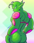 big_butt butt green_body male male_humanoid muscular muscular_male not_furry nude pecs rear_view simple_background solo fizzyjay dragon_ball dragon_ball_z piccolo alien humanoid namekian digital_media_(artwork) hi_res