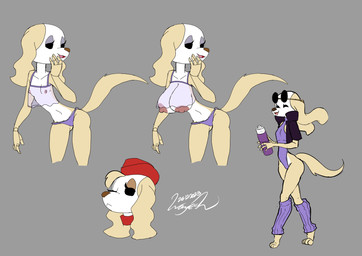alternate_breast_size anthro bedroom_eyes big_breasts bikini bikini_bottom black_eyes breasts clothed clothed_anthro clothed_female clothing eyewear eyewear_on_head female female_anthro fur glasses glasses_on_head hat headgear headwear jacket leg_warmers legwear multicolored_body multicolored_fur narrowed_eyes nipples one-piece_swimsuit seductive skimpy slim_anthro slim_female small_breasts solo sunglasses sunglasses_on_head swimwear topwear translucent translucent_clothing translucent_topwear two-piece_swimsuit two_tone_body two_tone_fur white_body white_fur yellow_body yellow_fur wayesh aggretsuko sanrio inui_(aggretsuko) borzoi canid canine canis domestic_dog hunting_dog mammal sighthound absurd_res hi_res