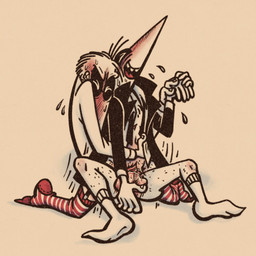 bodily_fluids clothing duo genital_fluids half_naked hand_holding legwear male male/male pattern_clothing pattern_legwear penetration penile penile_penetration spread_legs spreading striped_clothing striped_legwear stripes sweat sweatdrop vaginal_fluids dueling-jester spy_vs_spy black_spy white_spy humanoid 1:1 hi_res trans_(lore) trans_man_(lore)
