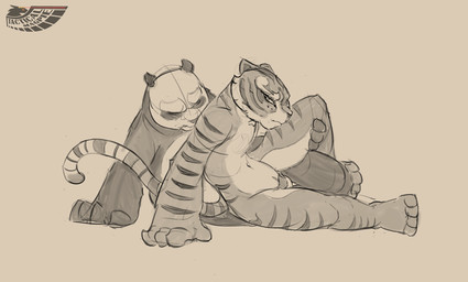 4_toes anthro anthro_on_anthro anthro_penetrated anthro_penetrating anthro_penetrating_anthro balls bite bouncing_balls breasts cuddling duo erection featureless_breasts feet female female_penetrated flat_chested from_behind_position fur genitals interspecies looking_pleasured lying male male/female male_penetrating male_penetrating_female moan navel neck_bite nude on_side open_mouth penetration penile penile_penetration penis penis_in_vagina raised_leg scruff_bite sex simple_background spoon_position spread_legs spreading striped_body striped_fur stripes toes vaginal vaginal_penetration vulva tacticalmagpie dreamworks kung_fu_panda master_po_ping master_tigress bear felid giant_panda mammal pantherine tiger 2d_animation animated animated_gif frame_by_frame loop monochrome short_playtime watermark