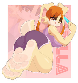 4_toes 5_fingers anthro barefoot big_breasts big_butt biped border bottomwear breasts brown_eyeshadow brown_nose butt clothed clothed_anthro clothed_female clothing dipstick_ears ear_markings eyelashes feet female female_anthro fingers floppy_ears food foot_focus fully_clothed fully_clothed_anthro fully_clothed_female fur glistening glistening_body half-closed_eyes holding_food holding_object holding_popsicle licking licking_lips licking_own_lips looking_at_viewer lop_ears markings multicolored_body multicolored_ears multicolored_fur narrowed_eyes orange_ear_tips orange_eyes outside_border pink_inner_ear popsicle purple_bottomwear purple_clothing purple_shirt purple_shorts purple_topwear scut_tail shirt short_tail shorts solo tail tan_body tan_fur tan_tail toes tongue tongue_out topwear two_tone_body two_tone_fur white_border white_tail krayboost sega sonic_the_hedgehog_(series) vanilla_the_rabbit lagomorph leporid mammal rabbit 2026 absurd_res digital_media_(artwork) hi_res
