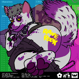 anthro body_writing boxers_(clothing) boxers_down butt claws clothing collar feet male name_tag pawpads raised_tail solo tail text underwear website writing_on_butt pookashifts ravepop_(russelbuck) pooka_(pookashifts) canid mammal 1:1 digital_media_(artwork) english_text low_res