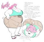 anthro big_breasts big_butt breasts butt clothing colored_nails dialogue female footwear hair heavy nails pink_hair pink_nail_polish pink_nails shoes slightly_chubby slightly_chubby_female slippers solo text thick_thighs twistcmyk noelle_(twistcmyk) bear mammal english_text