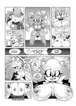 absurd_res anthro big_breasts breasts clothing comic crossgender dialogue english_text eulipotyphlan female hedgehog hi_res male male/female mammal missphase monochrome mtf_crossgender nipples panties profanity sega sonic_the_hedgehog sonic_the_hedgehog_(series) text underwear url