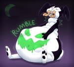 anthro belly big_belly feet group hand_on_belly holidays male neck_bulge oral_vore overweight simple_background sitting swallowing text vore white_belly denaturedalbumin bunnicula_(series) halloween bunnicula lagomorph leporid mammal rabbit 2020 hi_res