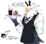 anime_nosebleed anthro beverage blood blush bodily_fluids cake clothed clothing coffee dessert duo fake_ears fake_rabbit_ears feathers food male nosebleed text waiter ryeono_kemo animal_crossing nintendo apollo_(animal_crossing) accipitrid accipitriform avian bald_eagle bird eagle human mammal sea_eagle hi_res korean_text partially_translated translation_request