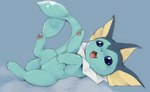 blue_eyes digitigrade fangs female feral fin genitals green_body lying multi_nipple nipples on_back pawpads pink_pawpads pussy quadruped solo tail tail_fin teats teeth darkstylerz dst-mk2 nintendo pokemon eeveelution generation_1_pokemon pokemon_(species) vaporeon colored_sketch hi_res sketch