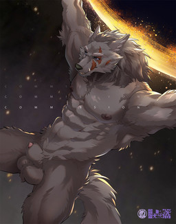 abs animal_genitalia animal_penis anthro balls biped black_background black_nipples black_sclera canine_genitalia canine_penis facial_scar fangs fur genitals grey_balls grey_body grey_fur grey_hair grey_sheath hair looking_at_viewer male male_anthro muscular muscular_anthro muscular_male nipples nude pecs penis penis_tip purple_eyes scar sheath simple_background solo teeth raki0v0 elden_ring fromsoftware blaidd_(elden_ring) canid canine canis mammal wolf 2022 digital_media_(artwork) hi_res watermark