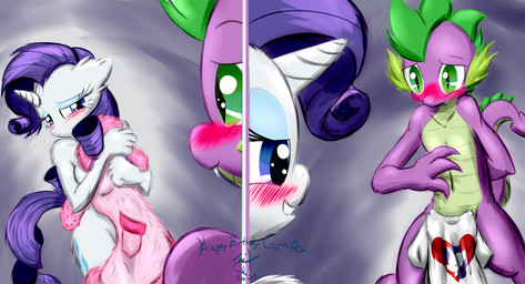 anthro anthrofied arms_behind_back blue_eyes blush clenched_teeth covering cutie_mark dragon duo embarrassed english_text equine erection eyeshadow fangs female friendship_is_magic frist44 fur green_eyes hair hi_res horn horse long_hair makeup male mammal multi_cock my_little_pony navel nude penis pony purple_hair purple_scales rarity_(mlp) smile spike_(mlp) teeth text unicorn white_fur young
Rating: Questionable
Score: 14
User: Fluttershy
Date: November 28, 2013