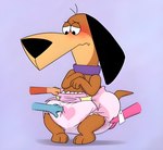 anthro big_diaper clean_diaper clothed clothing diaper diaper_squish embarrassed femboy group hand_on_diaper male tail touching_diaper wearing_diaper fang29 augie_doggie_and_doggie_daddy hanna-barbera doggie_daddy canid canine canis dachshund domestic_dog hunting_dog mammal hi_res