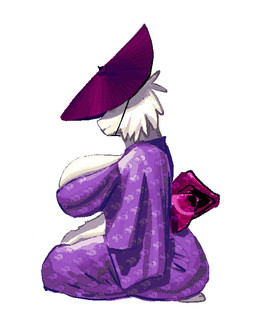 anthro big_breasts breasts clothing female fur hair hat headgear headwear huge_breasts kneeling mature_female print_clothing print_robe purple_clothing purple_robe robe short_hair simple_background smile solo white_background white_body white_fur white_hair oppmann undertale_(series) toriel boss_monster_(undertale) bovid caprine goat mammal 2026 hi_res