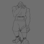 anthro athletic_wear biped bottomwear branded_clothing clothing gloves gym_bottomwear gym_shorts hand_feet hand_wraps handwear male mixed_martial_arts mma shorts sleeveless_hoodie solo worldbuilding wraps biohound ape gorilla haplorhine mammal primate 1:1 absurd_res concept_art digital_media_(artwork) hi_res monochrome