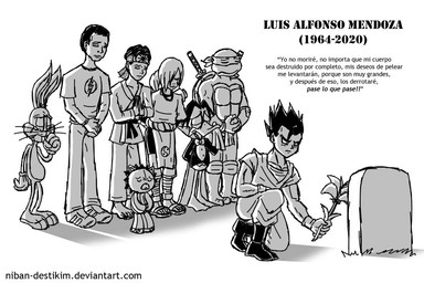 barefoot cape clothing eyes_closed feet funeral gloves group handwear male mexico ninja sad simple_background text tribute voice_actor_joke warrior white_background niban-destikim bleach_(series) count_duckula_(series) dragon_ball dragon_ball_z looney_tunes naruto naruto_(series) new_looney_tunes teenage_mutant_ninja_turtles teenage_mutant_ninja_turtles_(1987) the_big_bang_theory the_karate_kid warner_brothers bugs_bunny count_duckula daniel_larusso gohan kon leonardo_(tmnt) luis_alfonso_mendoza sakon_(naruto) sheldon_cooper anatid anseriform avian bird duck human mammal reptile saiyan scalie turtle vampire 2020 3:2 crossover digital_drawing_(artwork) digital_media_(artwork) in_memoriam monochrome spanish_text translated url