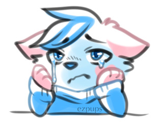 ambiguous_gender anthro blue_body blue_eyes blue_fur blue_hair blue_nose bodily_fluids clothing crying eyebrows frown fur gloves_(marking) hair handpaw head_tuft hoodie markings paws pink_body pink_fur pink_markings sad simple_background solo tears toony topwear tuft white_background ezpups bani_(ezpups) domestic_cat felid feline felis mammal 2019 colored_sketch digital_drawing_(artwork) digital_media_(artwork) low_res sketch female_(lore)