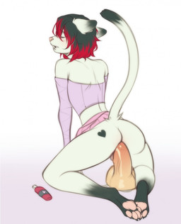 anal anal_penetration anthro bare_shoulders black_hair bottomwear butt clothed clothing crop_top crossdressing dildo dildo_in_ass dildo_insertion dildo_sitting dipstick_tail eyelashes eyes_closed fur hair heart_(marking) kneeling long_tail looking_pleasured lube_bottle male markings medium_hair multicolored_hair object_in_ass pawpads paws penetration pink_bottomwear pink_clothing pink_crop_top pink_nose pink_pawpads pink_shirt pink_skirt pink_topwear rear_view red_hair sex_toy sex_toy_in_ass sex_toy_insertion shirt simple_background skinny skirt solo tail tail_markings teeth topwear two_tone_hair white_body white_fur batya domestic_cat felid feline felis mammal 2020 colored_sketch digital_drawing_(artwork) digital_media_(artwork) flat_colors hi_res sketch