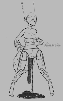 ambiguous_gender bodily_fluids featureless_crotch feces genital_fluids oil oil_spill peeing peeing_on_ground pooping pooping_on_floor solo unusual_bodily_fluids unusual_feces unusual_genital_fluids unusual_urine urine urine_on_ground dragonlady_(artist) robot_anthro hi_res monochrome