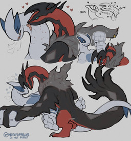 anal anal_penetration balls bite_mark bite_mark_on_neck bodily_fluids claws cum duo feral foreheads_touching genital_fluids genitals horn male male/male male_penetrated male_penetrating male_penetrating_male penetration sex simple_background tail text tongue white_body dangodragon mythology nintendo pokemon dragon generation_2_pokemon generation_6_pokemon legendary_pokemon lugia mythological_creature mythological_scalie pokemon_(species) scalie yveltal absurd_res digital_media_(artwork) hi_res