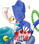 anthro bodily_fluids cum duo erection female genital_fluids genitals humanoid_genitalia humanoid_penis legless male male/female penis sex simple_background what white_background young young_anthro momiji_yu-ga bandai_namco klonoa_(series) klonoa tat_(klonoa) domestic_cat felid feline felis mammal low_res