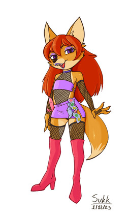 adolescent anthro armwear biped black_nose blue_eyes boots bottomwear cheek_tuft claws clothed clothed_anthro clothed_female clothing condom countershade_face countershade_torso countershading dildo dipstick_tail eyebrows eyeshadow facial_tuft female female_anthro fishnet_armwear fishnet_clothing fishnet_legwear fishnet_topwear flat_chested fluffy fluffy_tail footwear front_view hair half-closed_eyes high_heeled_boots high_heels legwear long_hair looking_at_viewer makeup markings multicolored_body narrowed_eyes open_mouth orange_body pink_boots pink_bottomwear pink_clothing pink_footwear pink_skirt pose pupils purple_eyeshadow red_hair sex_toy sexual_barrier_device shoes simple_background skimpy skirt slit_pupils solo standing tail tail_markings teeth thigh_boots thigh_highs three-quarter_view tongue topwear tube_top tuft two_tone_body white_background white_body young young_anthro young_female sukk-madikk canid canine fox mammal 2023 dated digital_drawing_(artwork) digital_media_(artwork) full-length_portrait hi_res portrait