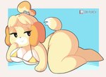 anthro bikini breasts clothing female solo swimwear triangle_bikini two-piece_swimsuit under_boob onigiri_punch animal_crossing nintendo isabelle_(animal_crossing) canid canine canis domestic_dog mammal shih_tzu toy_dog hi_res