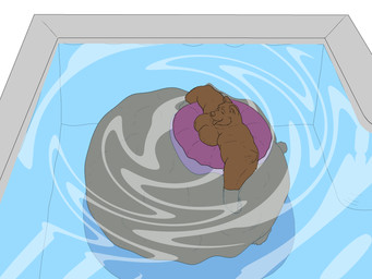 belly big_belly bulge distended huge_belly hyper hyper_belly mass_vore multi_prey multiple_prey navel organs overweight party stomach swimming_pool vore wolfit jinsei canid canine canis lagomorph leporid mammal rabbit wolf absurd_res hi_res
