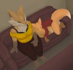 anthro biped breasts cleavage clothed clothing duo eyes_closed female fluffy fluffy_tail fur furniture larger_anthro larger_female on_tail orange_body orange_fur size_difference sleeping smaller_anthro smaller_female smile sofa tail tail_hug white_body white_fur zzx toby_fox_(zzx) trisha_fox_(zzx) canid canine fox mammal 2022 digital_media_(artwork) hi_res daughter_(lore) mother_(lore) mother_and_child_(lore) mother_and_daughter_(lore) parent_(lore) parent_and_child_(lore) parent_and_daughter_(lore)